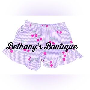Purple and Pink Lounge Shorts with Elastic Waistband